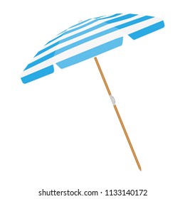 Beach umbrella isolated on white background. Vacation and travel