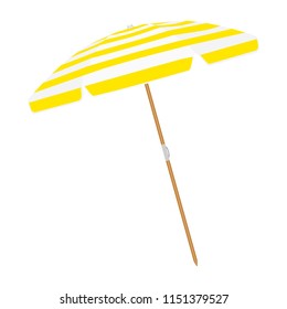 Beach umbrella isolated on white background. Vacation and travel