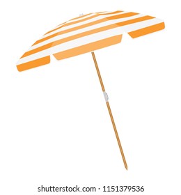 Beach umbrella isolated on white background. Vacation and travel