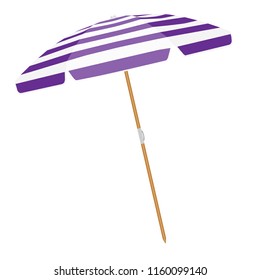 Beach umbrella isolated on white background. Vacation and travel