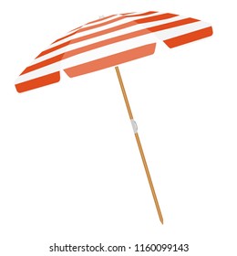 Beach umbrella isolated on white background. Vacation and travel