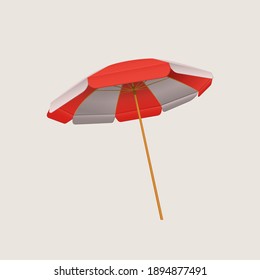 Beach Umbrella Isolated On White Background.