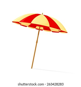 Beach umbrella isolated on white background, illustration.