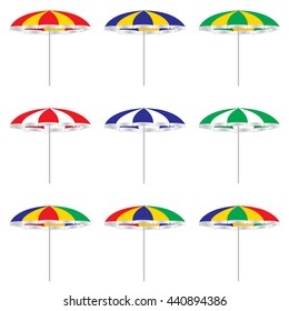 Beach umbrella isolated on white background. 