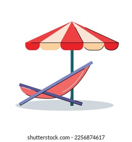 beach umbrella isolated vector illustration