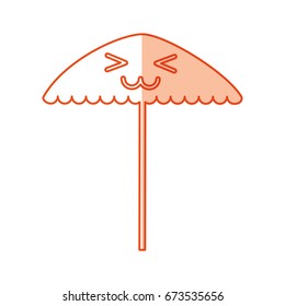 beach umbrella kawaii character