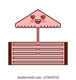 beach umbrella kawaii character
