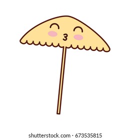 beach umbrella kawaii character