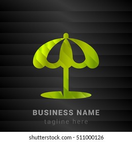 Beach Umbrella Lime Green and Black silk fashion premium icon / Logo