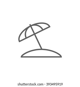 Beach umbrella line icon.