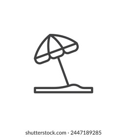 Beach Umbrella line icon. linear style sign for mobile concept and web design. beach umbrella outline vector icon. Symbol, logo illustration. Vector graphics