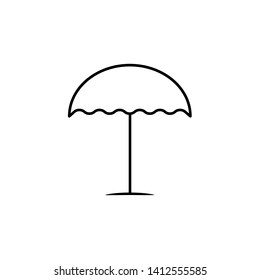Beach umbrella linear icon. Thin line illustration. Contour symbol. Vector isolated outline drawing