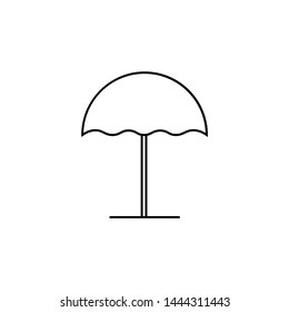 Beach umbrella linear icon. Thin line illustration. Contour symbol. Vector isolated outline drawing