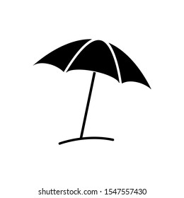 Beach umbrella linear icon. Thin line illustration. Contour symbol. Vector isolated outline drawing