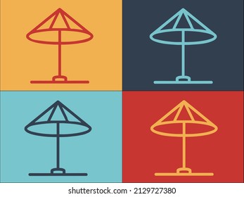 Beach Umbrella Logo Template, Simple Flat Icon of umbrella,beach,summer