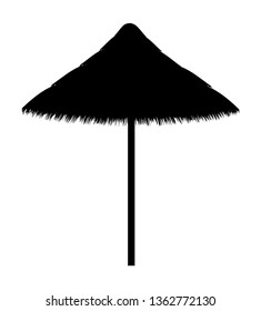 beach umbrella made for shade black contour silhouette vector illustration isolated on white background