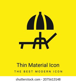 Beach Umbrella minimal bright yellow material icon