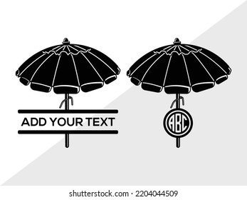 Strandumbrella-Monogram-SVG-Printable Vektorgrafik