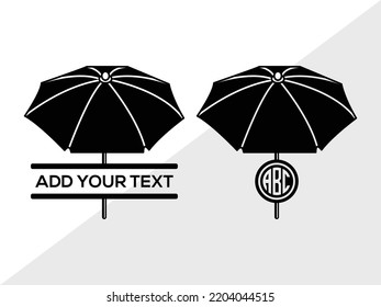 Strandumbrella-Monogram-SVG-Printable Vektorgrafik