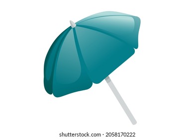 Beach umbrella on stand vector illustration on white background