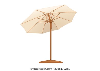 Beach umbrella on stand vector illustration on white background