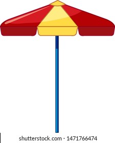 Beach umbrella on white background illustration