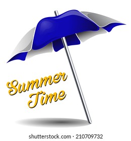 Beach umbrella on the white background. Vector EPS
