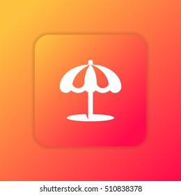 Beach Umbrella orange bright app ui/ux Icon / Logo design