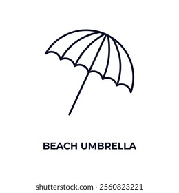 beach umbrella outline icon. Linear vector from hotel concept. Thin line beach umbrella icon isolated on white background