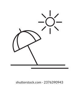 Beach umbrella outline icon. beach parasol simple line vector icon. Symbol flat trendy style illustration on white background..eps