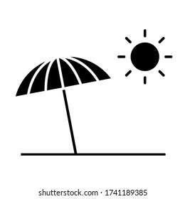 Beach umbrella outline vector icon. sunshade illustration sign collection. holiday symbol. summer logo.