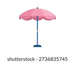 Beach Umbrella Parasol Flat Vector Isolated Summer Sunshade