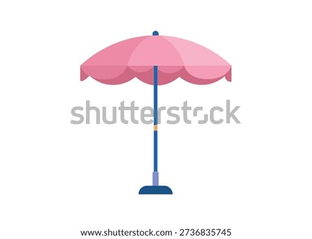 Beach Umbrella Parasol Flat Vector Isolated Summer Sunshade