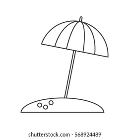 beach umbrella parasol sun vacation thin line