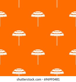 Beach umbrella pattern repeat seamless in orange color for any design. Vector geometric illustration