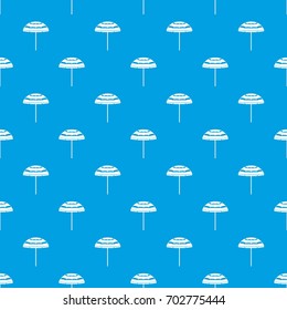 Beach umbrella pattern repeat seamless in blue color for any design. Vector geometric illustration