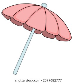 beach umbrella, perfect for summer vacations, seaside relaxation, and sun protection on a hot, sunny day.
