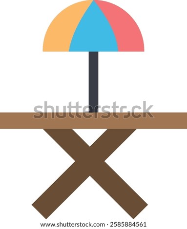 A beach umbrella is a portable, sun-shielding device, typically made of fabric and supported by a metal or wooden pole, offering shade and protection from the sun on sandy beaches.