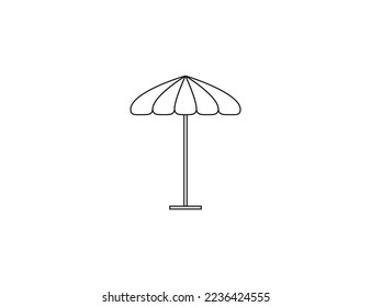 Beach umbrella, protection icon. Vector illustration.