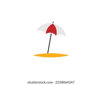 Beach umbrella, protection icon. Vector illustration.