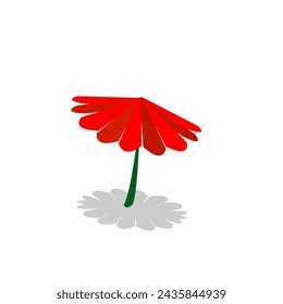 Beach umbrella red . Vector illustration