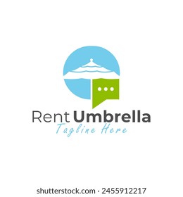 beach umbrella rental logo design