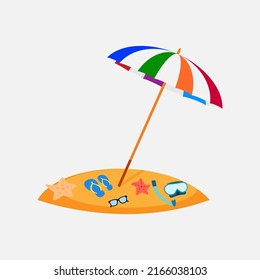 Paraguas de playa. Descansa. Ilustración del vector
