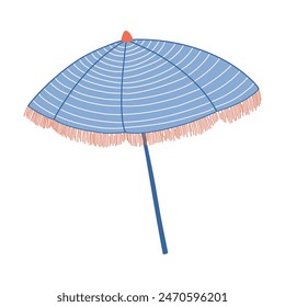 Beach umbrella. Retro style Sun protection equipment isolated on transparent background. Summer holiday concept. Flat style vector illustration.