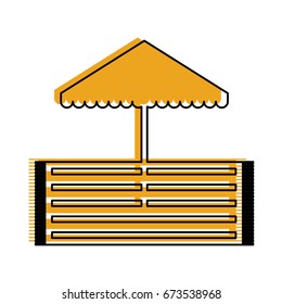 beach umbrella with rug