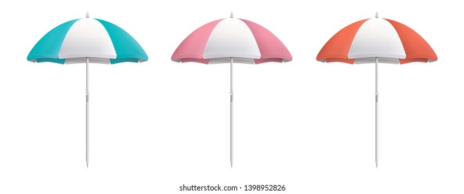 Beach umbrella set. Isolated for all backgrounds.