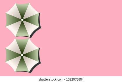Beach umbrella set. Top view, Isolated for all backgrounds
