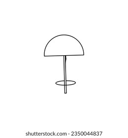 beach umbrella, a sketch of a vector drawing, isolated on a white background.
