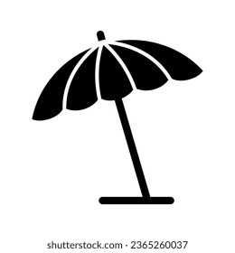 Beach umbrella solid icon, summer concept, parasol sign on white background, sun umbrella icon in glyph style for mobile concept and web design. Vector graphics