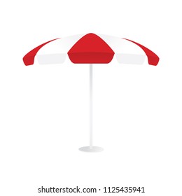 Beach Umbrella, Striped Umbrella, Beach Day, Umbrella Icon, Shade, Parasol Icon, Ocean Striped Umbrella Vector Icon Symbol Illustration